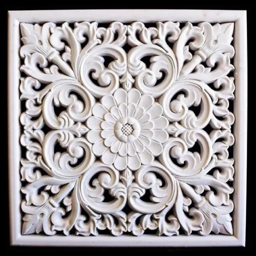 Moule silicone applique carré déco fleur feuille 49cm pour pâte polymère fimo plâtre wepam cire savon argile